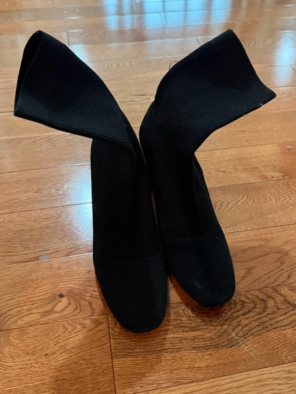 Zara Black Knit Sock Heeled Boots - Picture 2 of 3